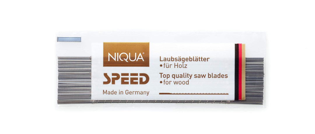 Laubsägeblätter NIQUA SPEED Holzlaubsägeblätter Nr: 1-1 Gros (144 Stück) - 0,30 x 0,77 x 130 mm - Sä