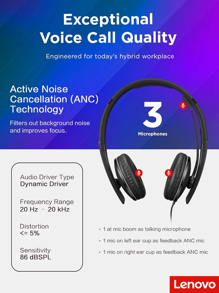 Lenovo Wired ANC Headset GEN2
