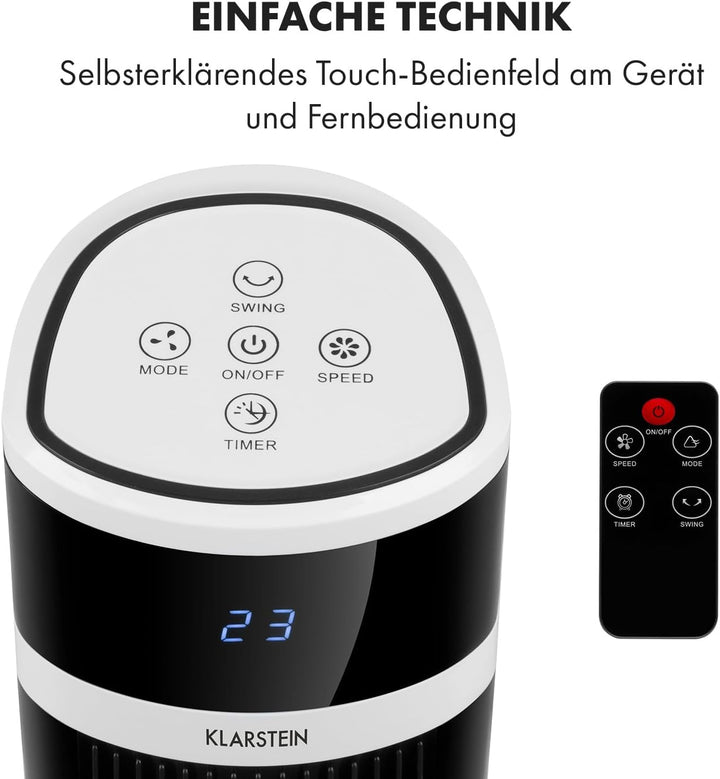 Klarstein Ventilator, Standventilator, Leistung: 45 Watt, Digitales Display, mit Fernbedienung, 24-S