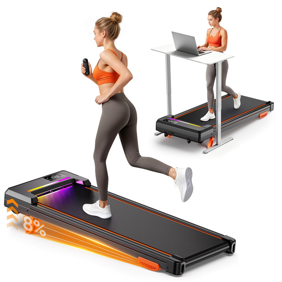 GIDGIMO Walking Pad, klappbares Laufband mit Steigung für Zuhause und Büro, Leiser Motor, LED-Displa