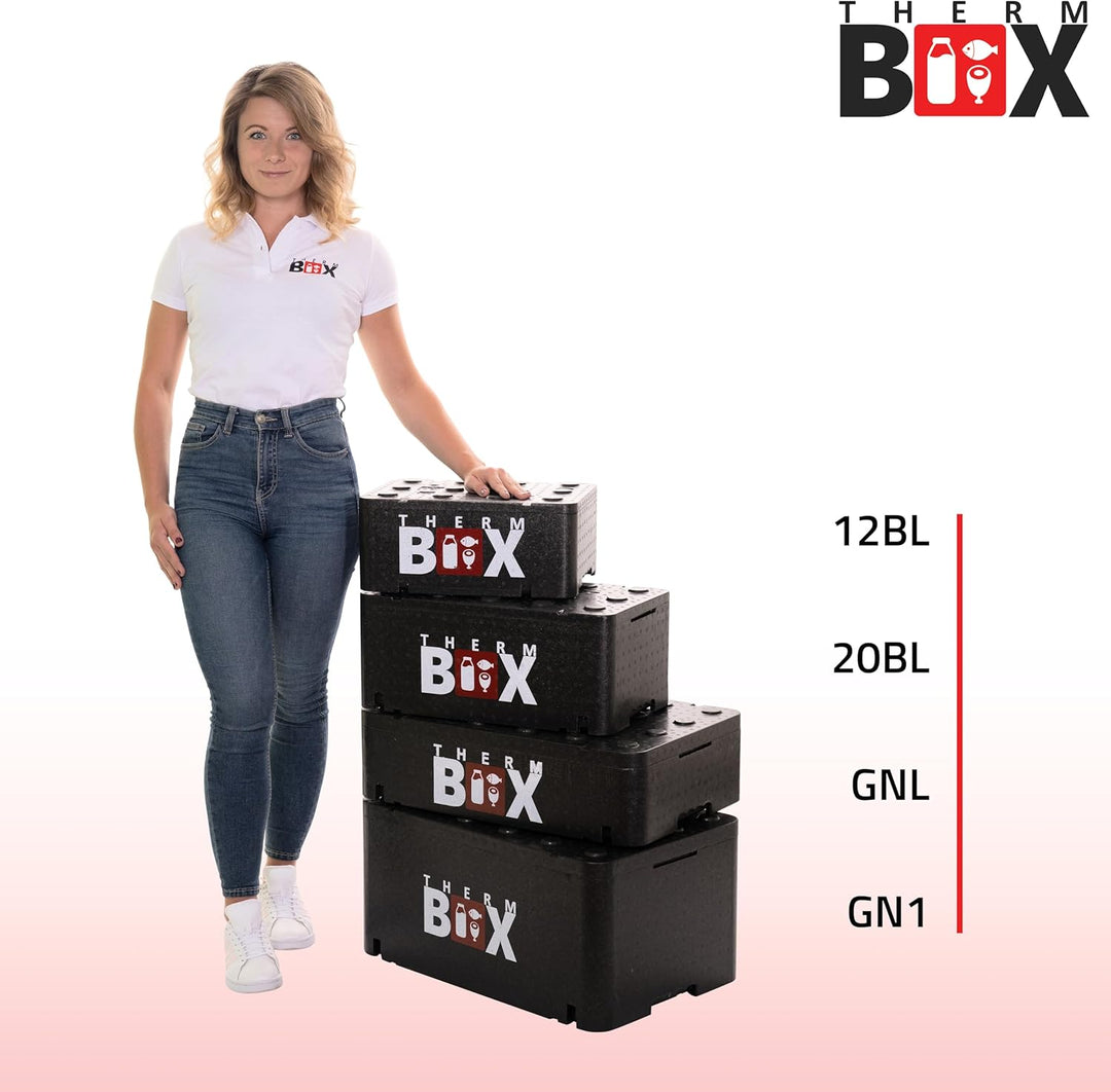 THERM BOX Styroporbox Klein 12BL Innen: 36x26x13cm 12-Liter Isolierbox Warmhaltebox Kühlbox Thermobe