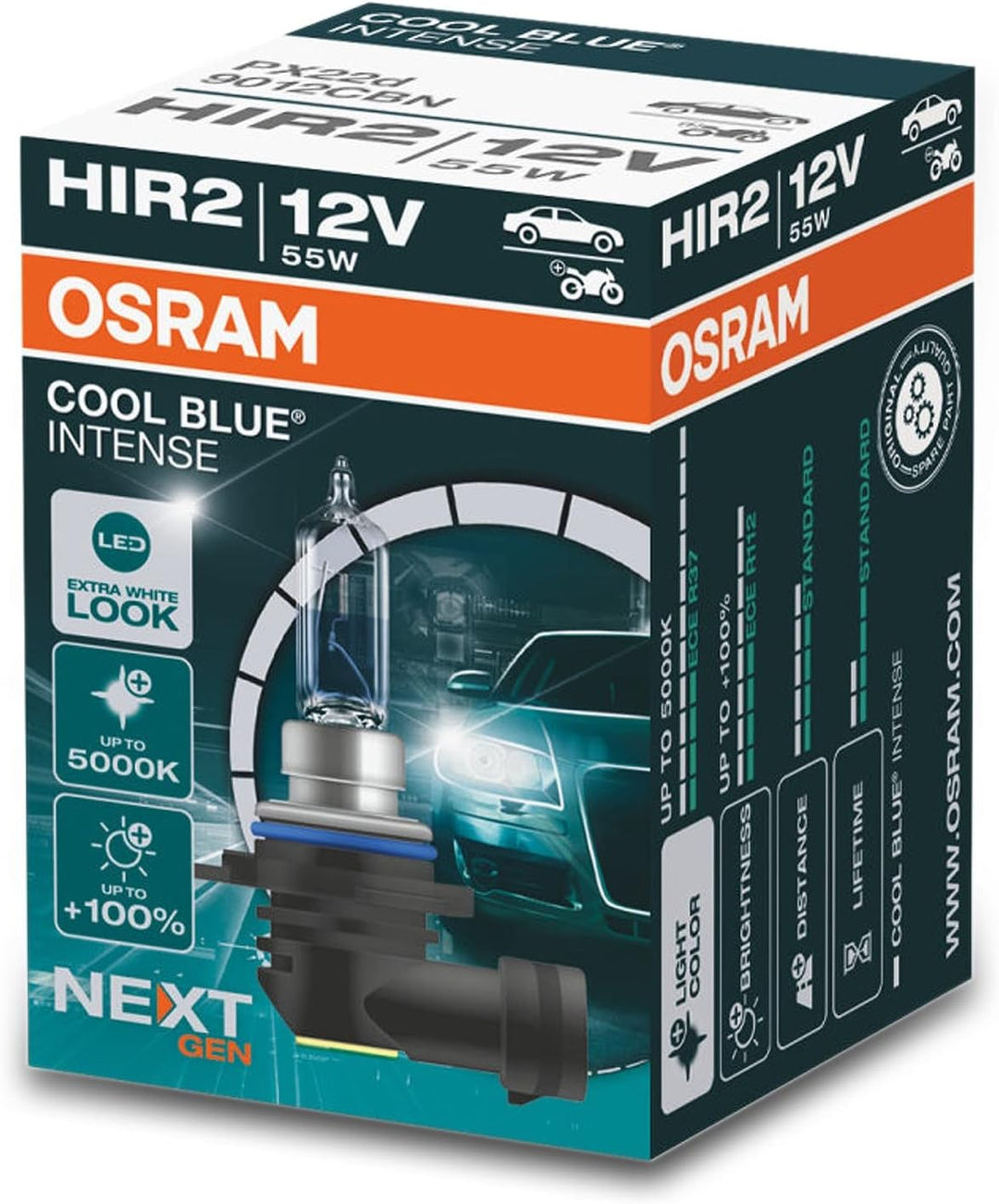 Osram Cool Blue Intense NextGen Halogen Birn - HIR2 - 12V/55W - 1 Stück HIR2 Faltschachtel, HIR2 Fal