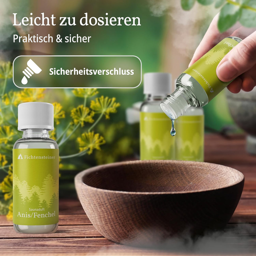 Saunaaufguss Anis/Fenchel - Sauna Aufgussmittel - Ergiebiger Sauna Aufguss für bis zu 100 Sauna Aufg