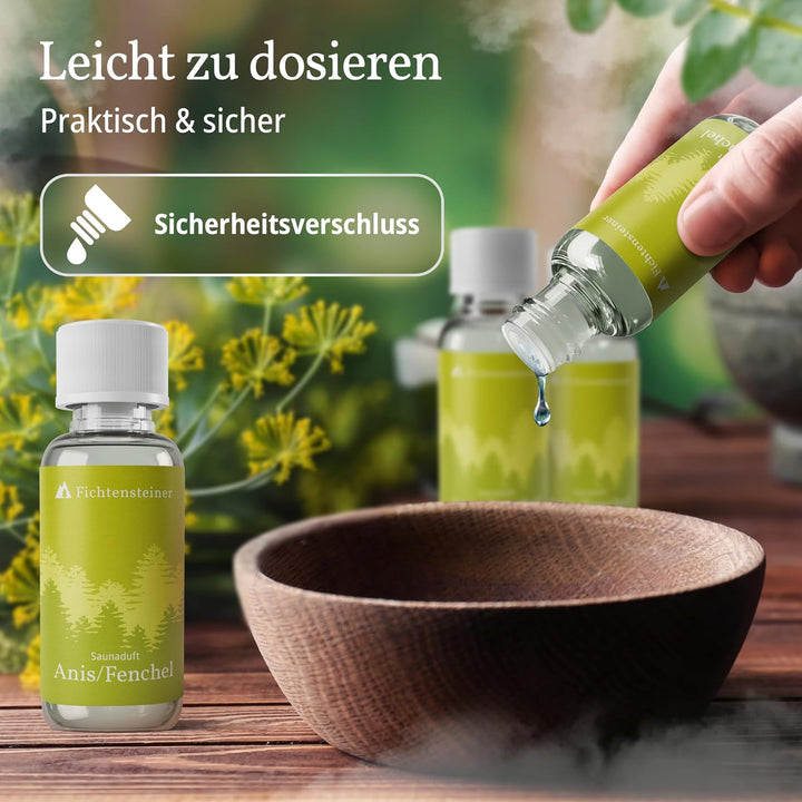 Saunaaufguss Anis/Fenchel - Sauna Aufgussmittel - Ergiebiger Sauna Aufguss für bis zu 100 Sauna Aufg