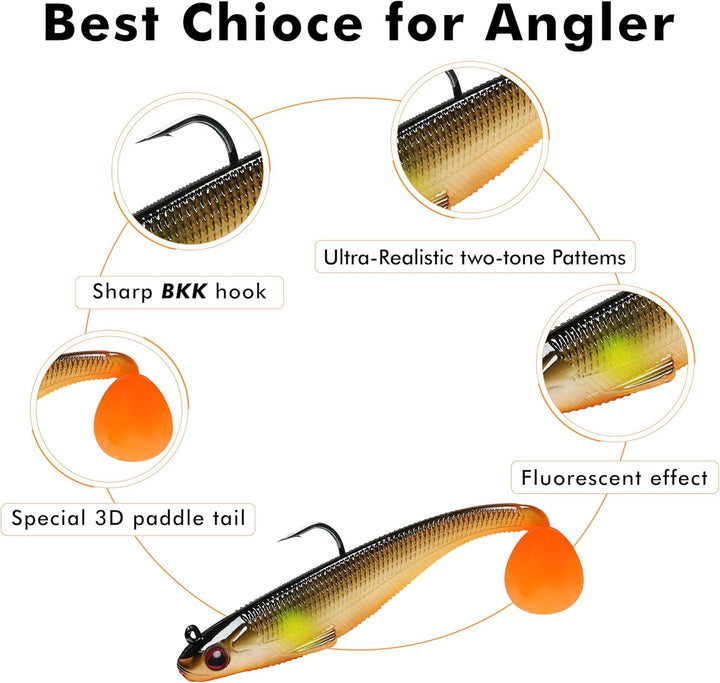 TRUSCEND Gummifische Angelköder für Forelle Zander & Barsch, Kunstköder Angelausrüstung Gummiköder A