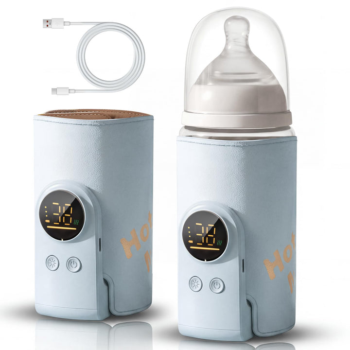 Drahtloses Milchwärmer, mit LED Temperaturdisplay 8000mAh Flaschenwärmer Baby Unterwegs 6 stufige Sc