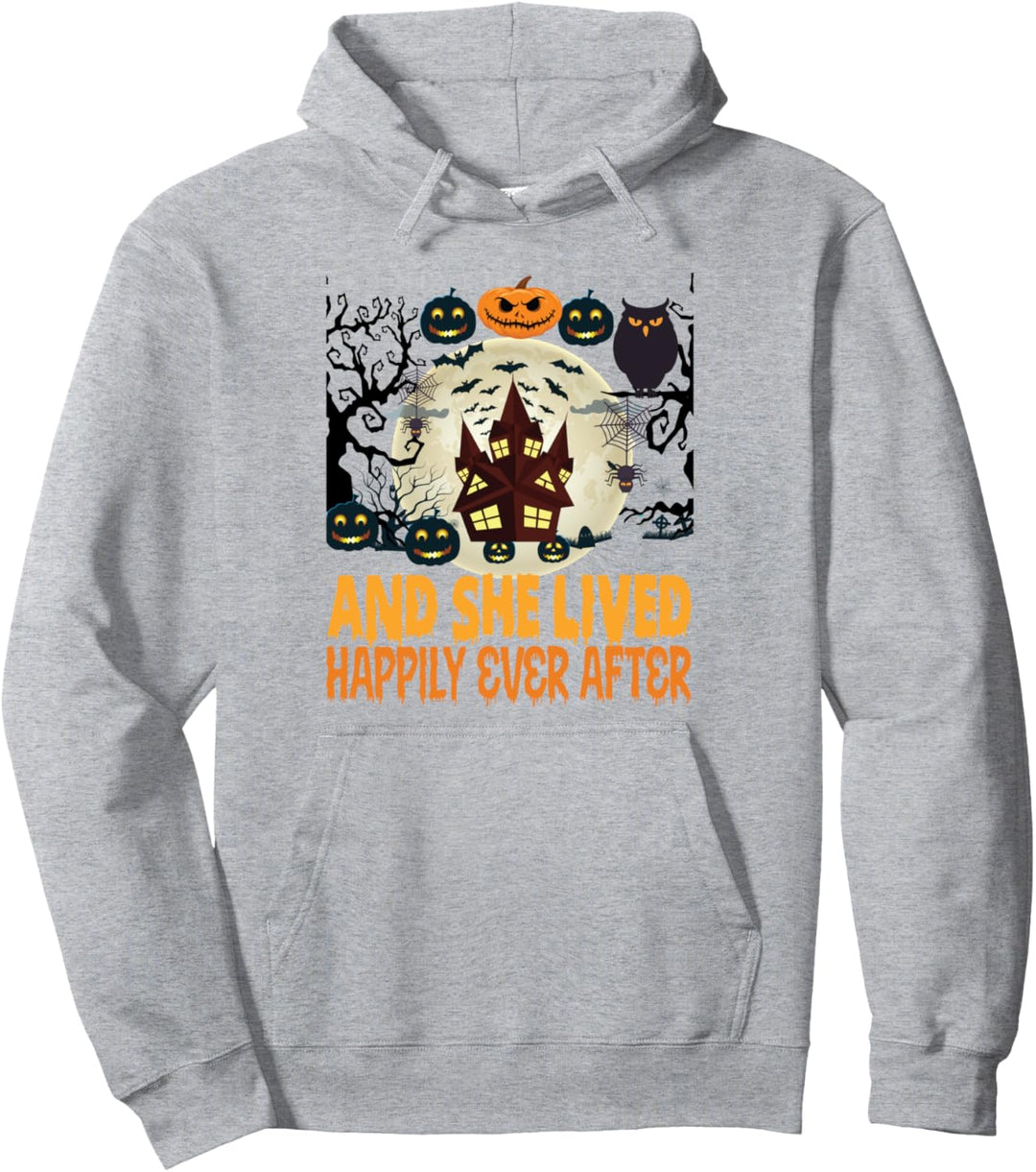 Halloween Ghost & Pumpkins Sie lebte glücklich bis ans Ende Stan Pullover Hoodie
