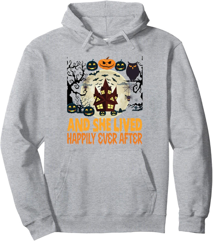 Halloween Ghost & Pumpkins Sie lebte glücklich bis ans Ende Stan Pullover Hoodie