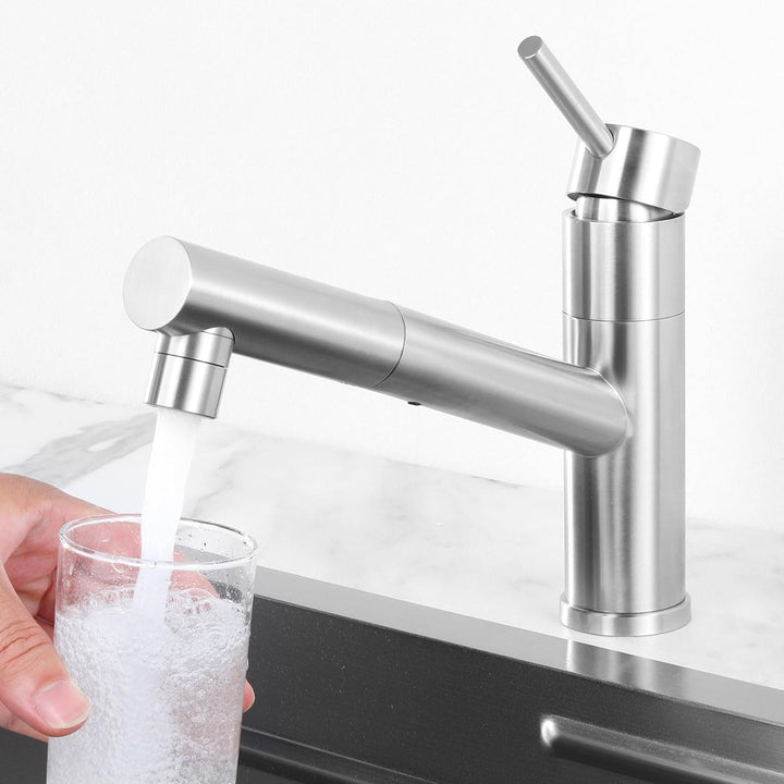 Küchenarmatur Ausziehbar mit 2 Strahlarten, Wasserhahn Küche 150° Drehbar, Einhandmischer Mischbatte