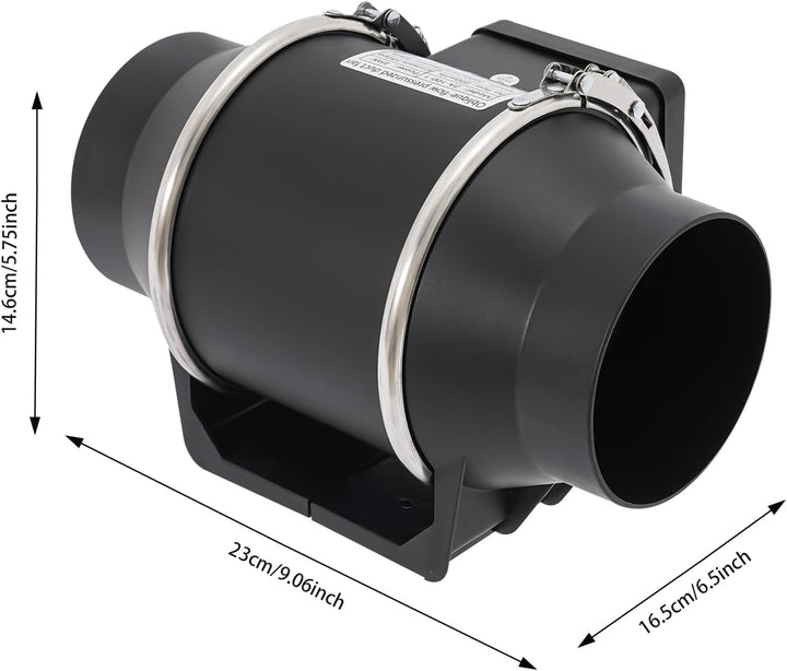 Luftventilator, 100 mm, 35 W, 220 m³/h, 2600 U/min, Schwarz