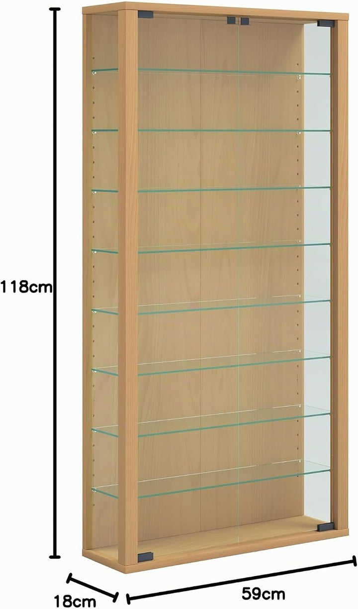 VCM Vitrine Wandvitrine Sammelvitrine Glasvitrine Regal Schrank Glas Hängevitrine ohne Beleuchtung B