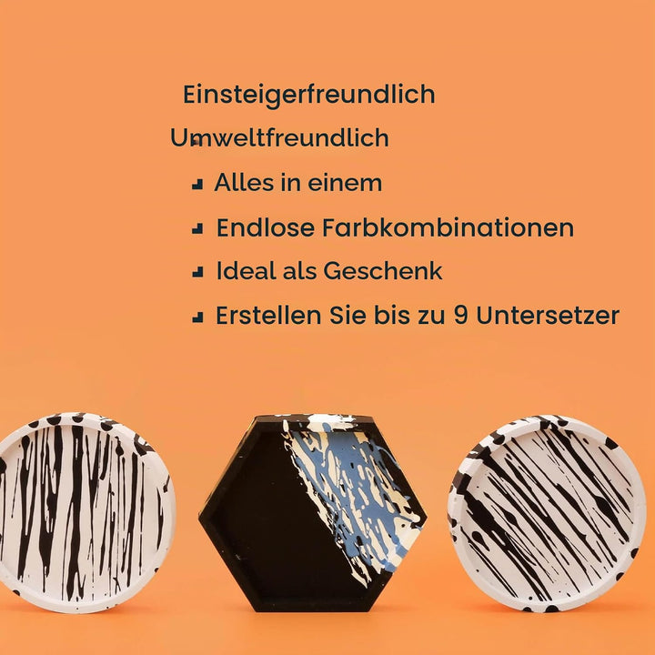 noah Jesmonite & Terrazzo Starterkit - Enthält Silikonformen, Farben, Handschuhe, Schleifpapier, Bec
