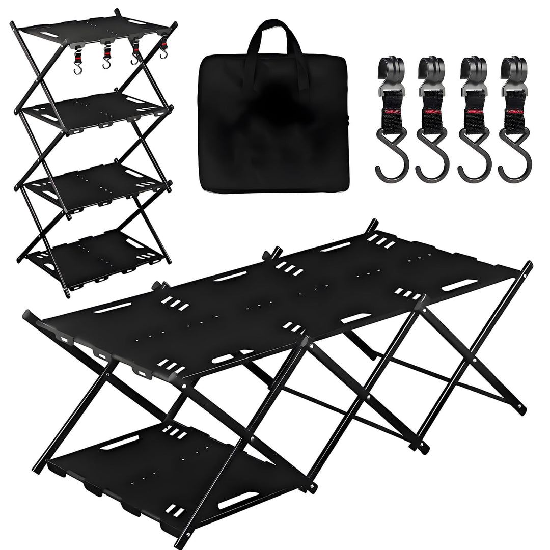 Klapptisch Campingtisch Camping Schrank Klappbar 2-in-1 Kohlenstoffstahl 95x 45x 32cm, Beine für Par