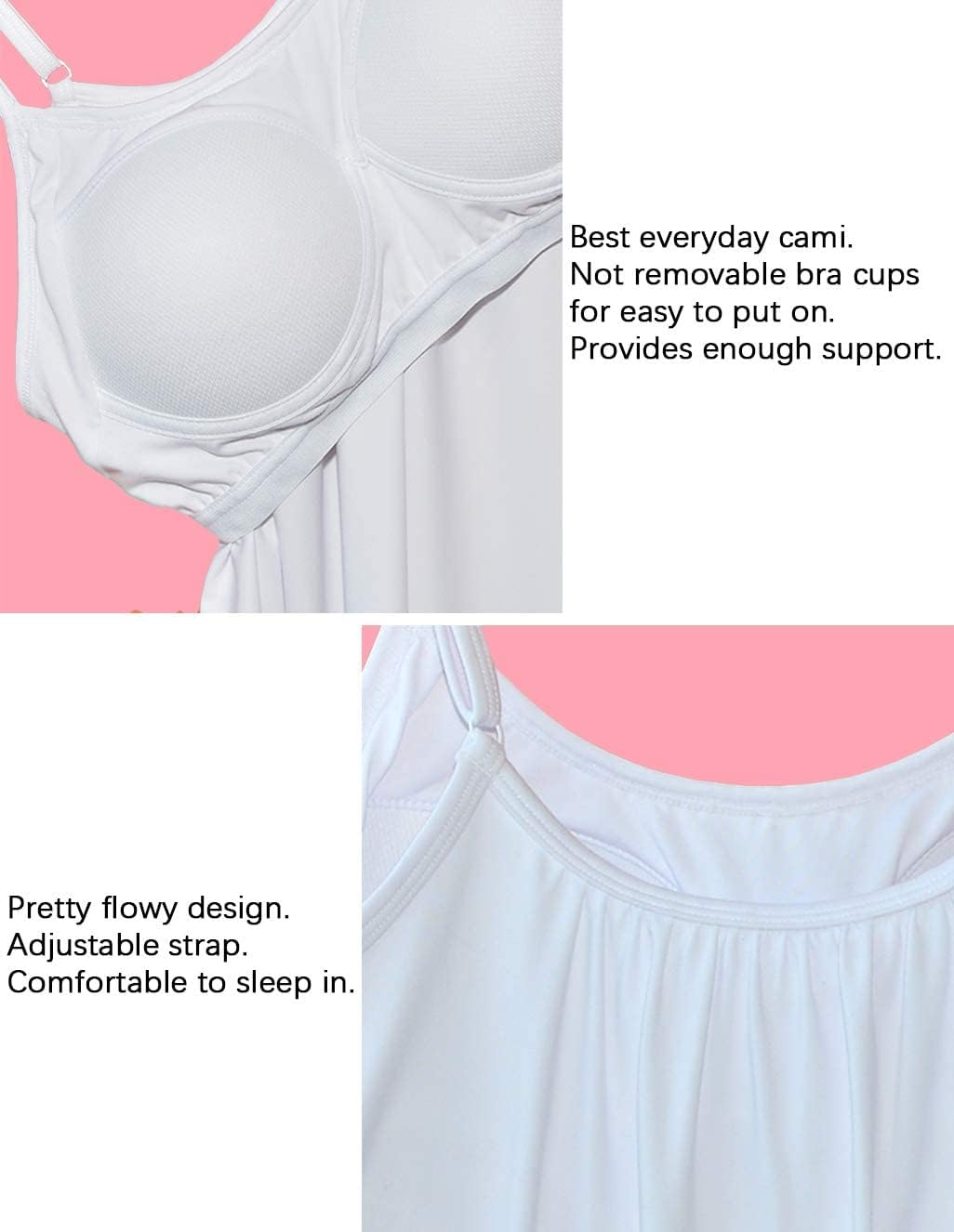 STARBILD Damen Top Mit Unterhemd BH-Hemd Basic Tank Tops U-Ausschnitt Oberteile Bequeme Frauen Shirt