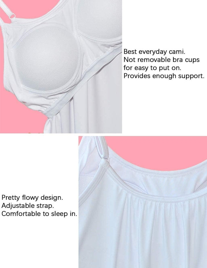 STARBILD Damen Top Mit Unterhemd BH-Hemd Basic Tank Tops U-Ausschnitt Oberteile Bequeme Frauen Shirt