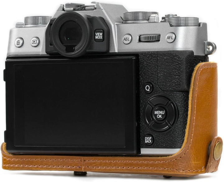 MegaGear MG578 Ever Ready Leder Kameratasche mit Trageriemen kompatibel mit Fujifilm X-T30, X-T20 (1