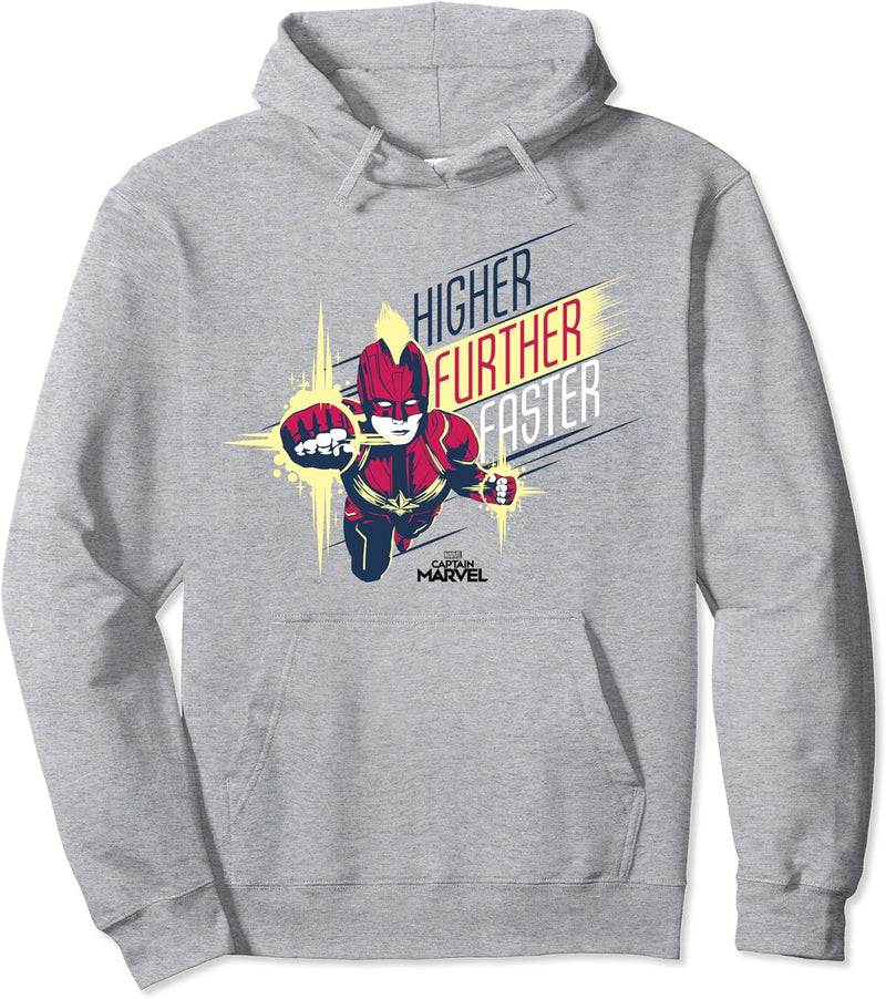 Captain Marvel Higher Further Faster Portrait Pullover Hoodie