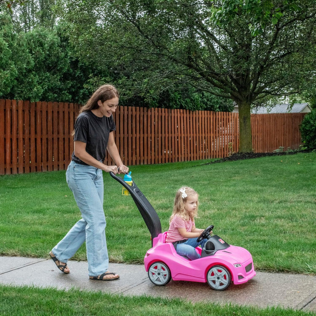 Step2 Whisper Ride Kinderauto/Rutscher in Rosa | Spielzeug Auto mit Schiebestange | Kinderfahrzeug/R