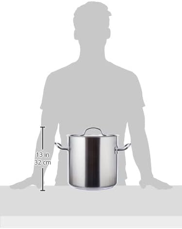 Lacor 50124 Hoher Suppentopf mit Deckel 24 cm Silber