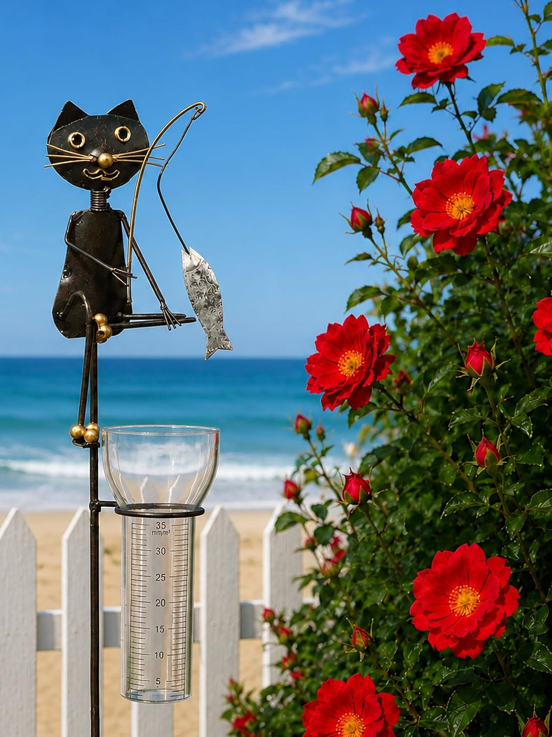 Pommerntraum ® | Regenmesser Niederschlagsmesser Pluviometer Gartendeko Gartenstecker Gartenfigur Ka