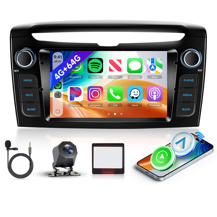 Rimoody 4G+64G Android Autoradio für Lancia Ypsilon 2012-2020 Wireless Carplay Android Auto, 7 Zoll