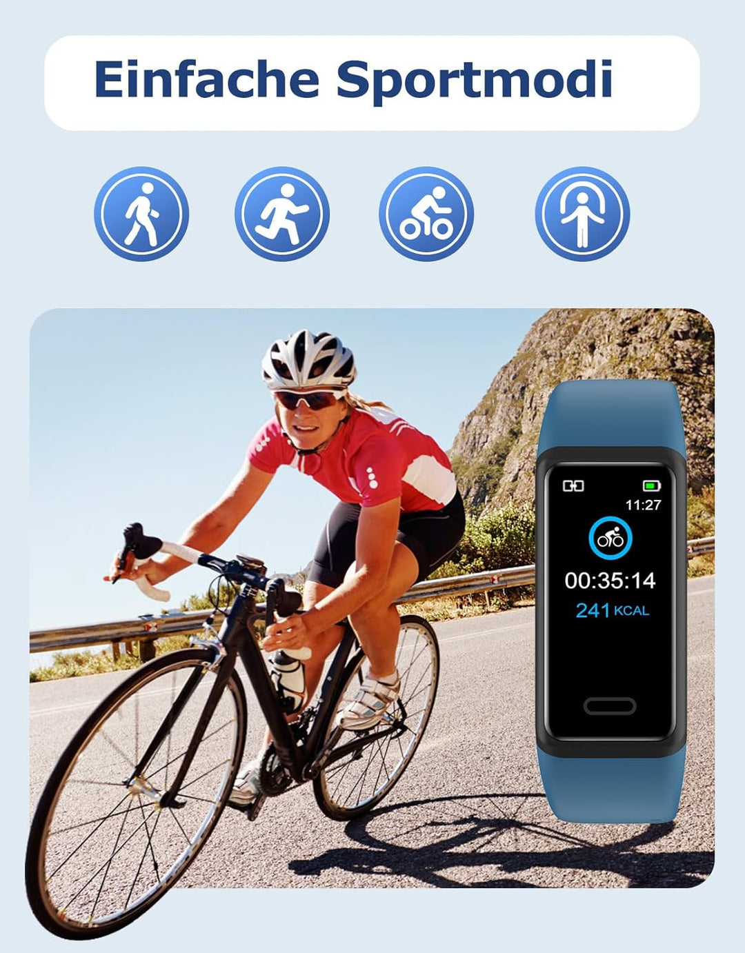 Cloudpoem Fitness Tracker,Fitnessuhr für Damen Herren mit Pulsuhr,Schrittzähler,Kalorienzähler,Schla