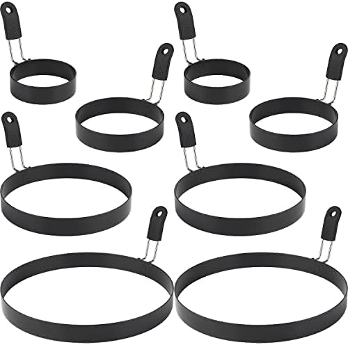 Eierringe, 8 Packungen Edelstahl-Pfannkuchenformen und Eierring-Set, antihaftbeschichtet, runde Eier