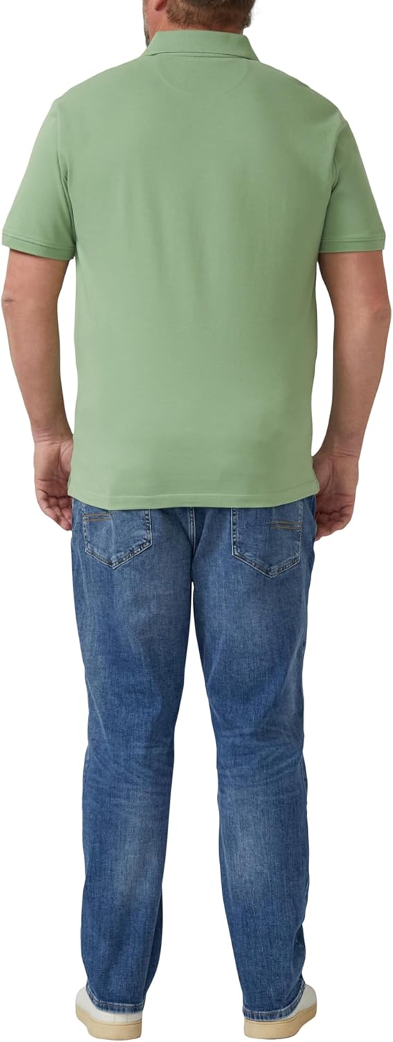s.Oliver Poloshirt mit kleinem Label-Print Poloshirt aus Baumwollpiqué S 7253_salbeigrün, Poloshirt