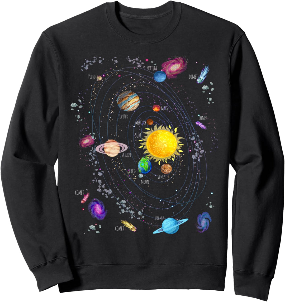 Kinder-Solarsystem für Astronomie STEM und Wissenschaftsgeeks Sweatshirt