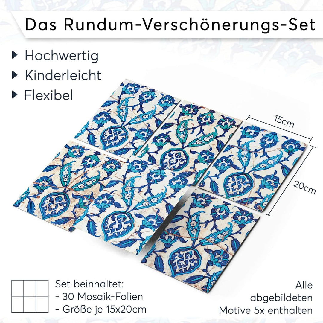 CREATISTO Klebefliesen Stickerfliesen Fliesenfolie - Hochwertige Aufkleber Sticker für Fliesen I Kle