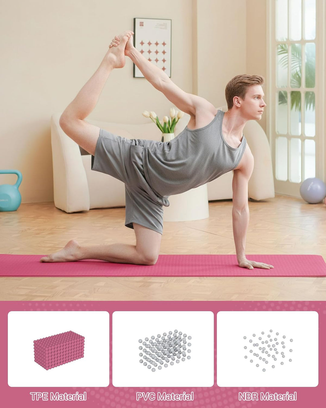 Good Nite Gymnastikmatte Yogamatte Fitnessmatte Rutschfest Trainingsmatte Sport Turn Matten Pilates