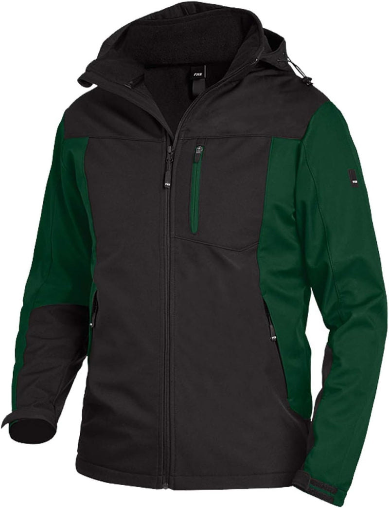 FHB Arbeit Softshelljacke "Jannik", 1 Stück, 3XL, grün/schwarz, 79105-2520-3XL 3XL Grün / Schwarz, 3