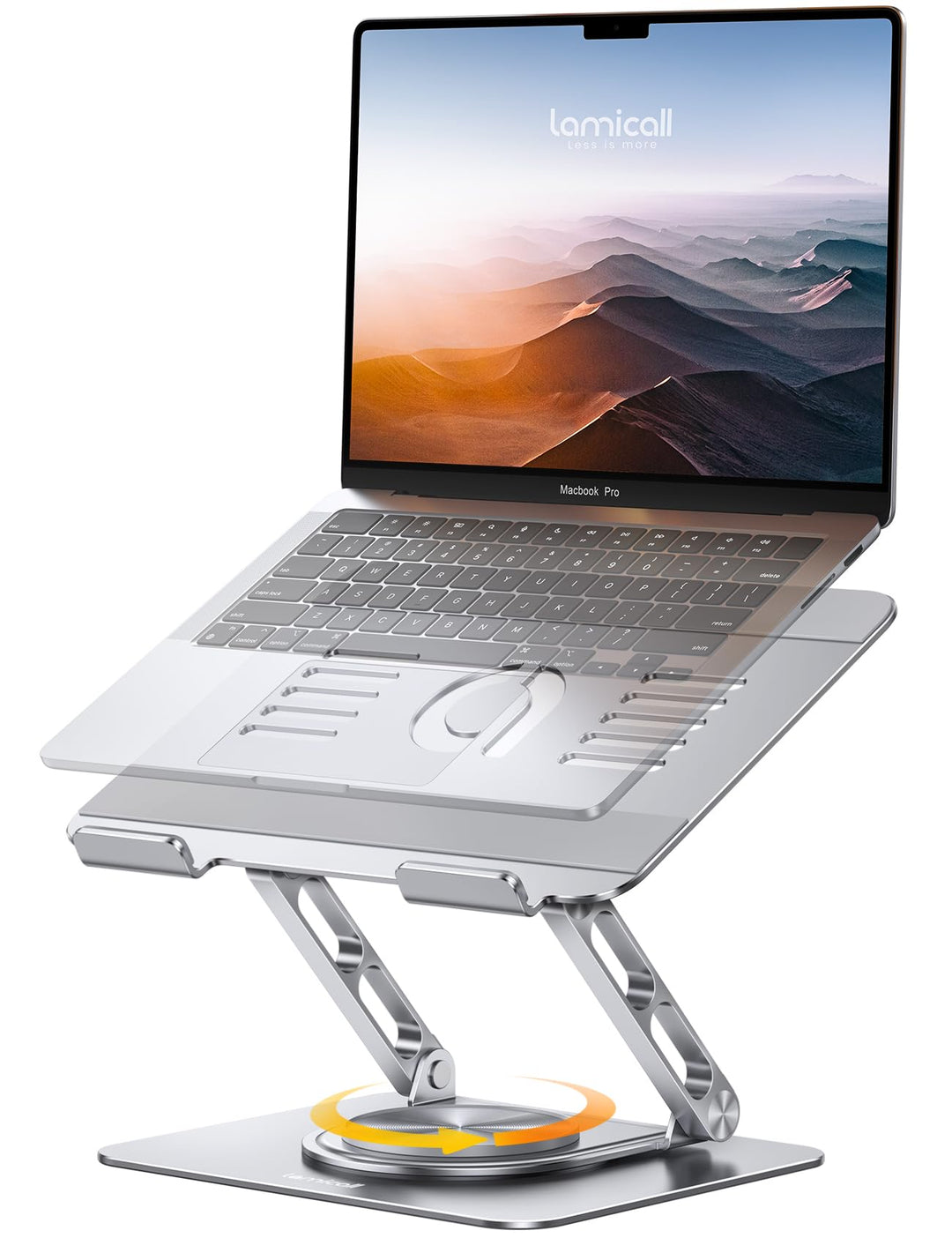 Lamicall Laptop Ständer, Verstellbarer Laptopständer - [360° Drehbar] Faltbarer Alu Notebook Ständer