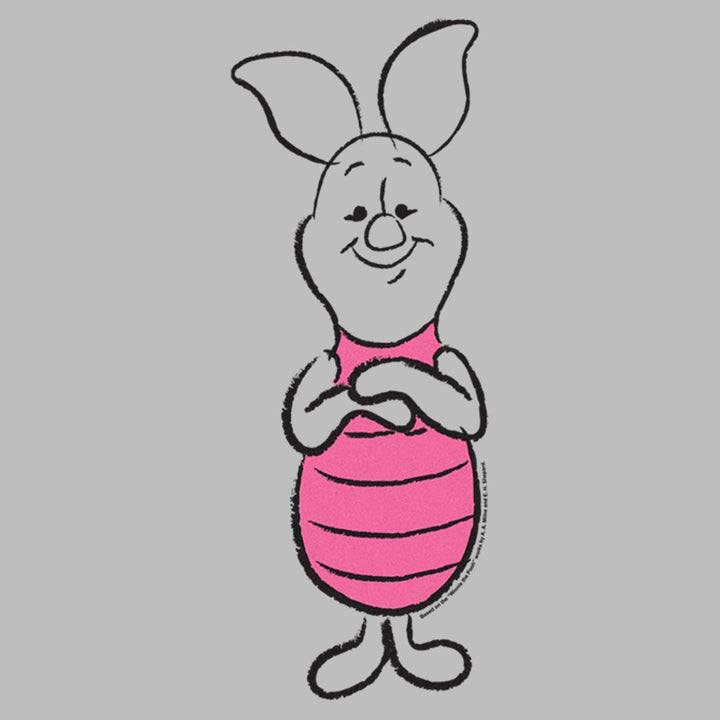 Disney Herren Basic Sketch Ferkel T-Shirt, Athletic Heather, 4XL