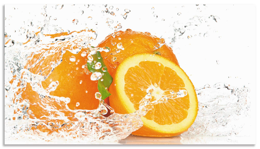 ARTland Spritzschutz Küche aus Alu für Herd Spüle 90x50 cm (BxH) Küchenrückwand mit Motiv Essen Obst