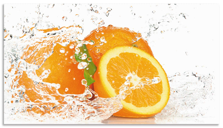 ARTland Spritzschutz Küche aus Alu für Herd Spüle 90x50 cm (BxH) Küchenrückwand mit Motiv Essen Obst