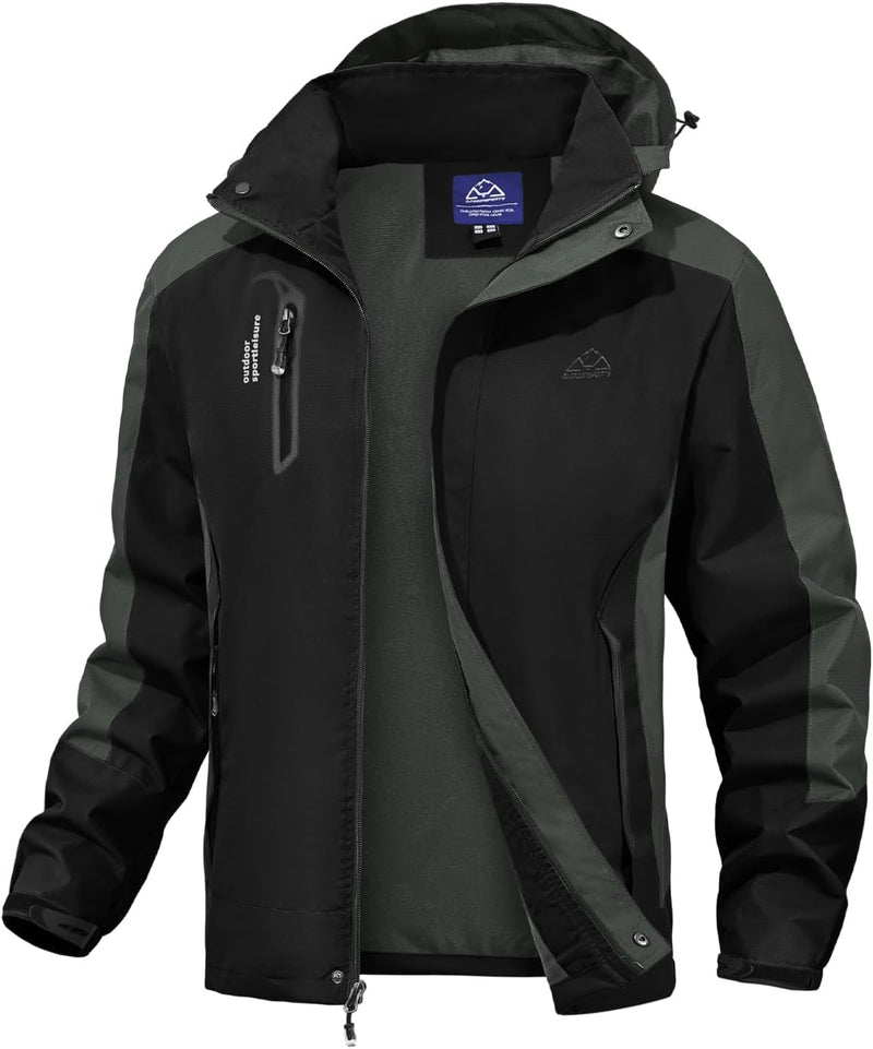 donhobo Herren Regenjacke Wasserdicht Atmungsaktiv Winddichte Funktionsjacke Outdoor Wanderjacke Sof
