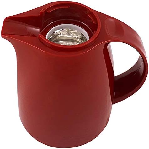 Helios Servitherm Thermoskanne Rot 0,3L – 6h Heiss - Hält Getränke heiss & kalt – Einhandbedienung -