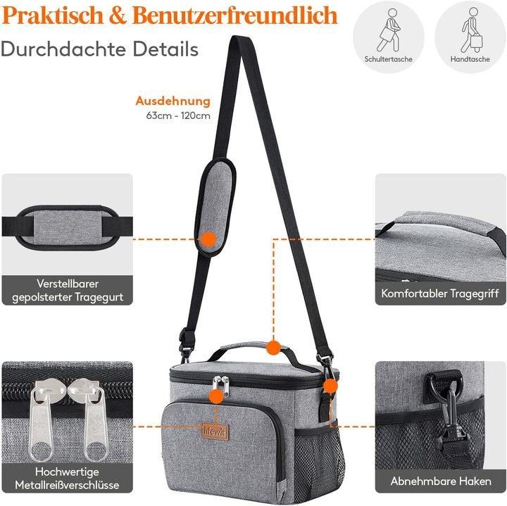 Lifewit Isolierte Kühltasche, Wiederverwendbare Lunchtasche, Tragbare Kühlbox, weiche Tragetasche, a