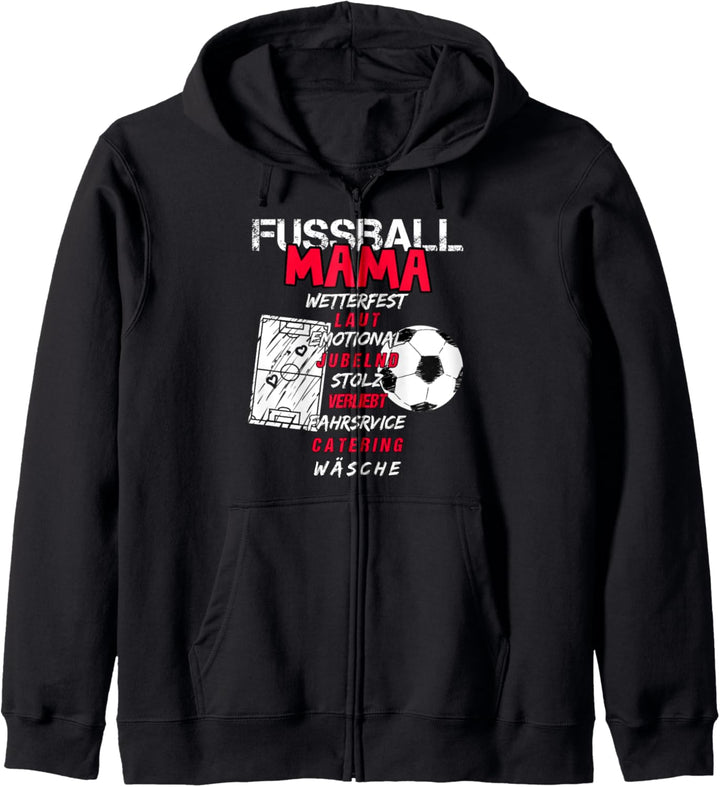 Fussball Mama Checkliste Spielfeldrand Fan Wetterfest Kapuzenjacke