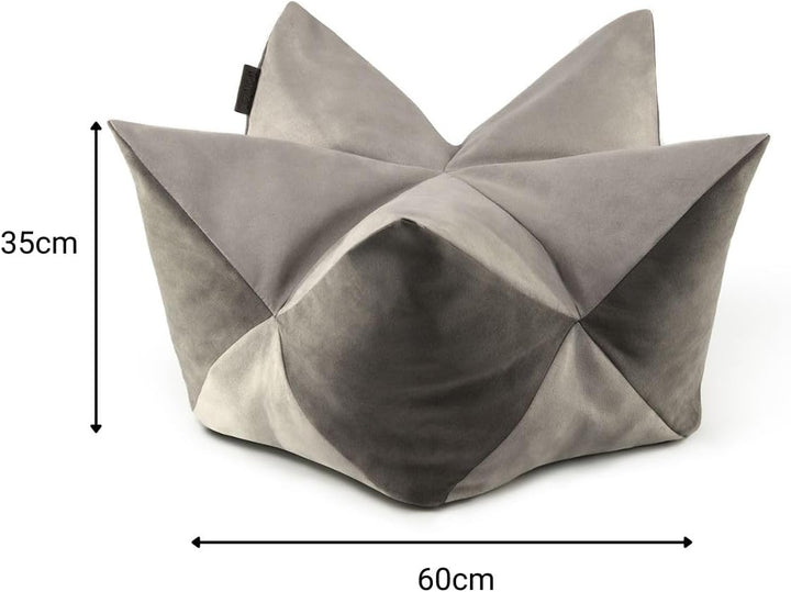 lionto Kronenkissen Sternenkissen Hundebett Katzenbett Haustierkissen, 60x35 cm grau/hellgrau Grau/H