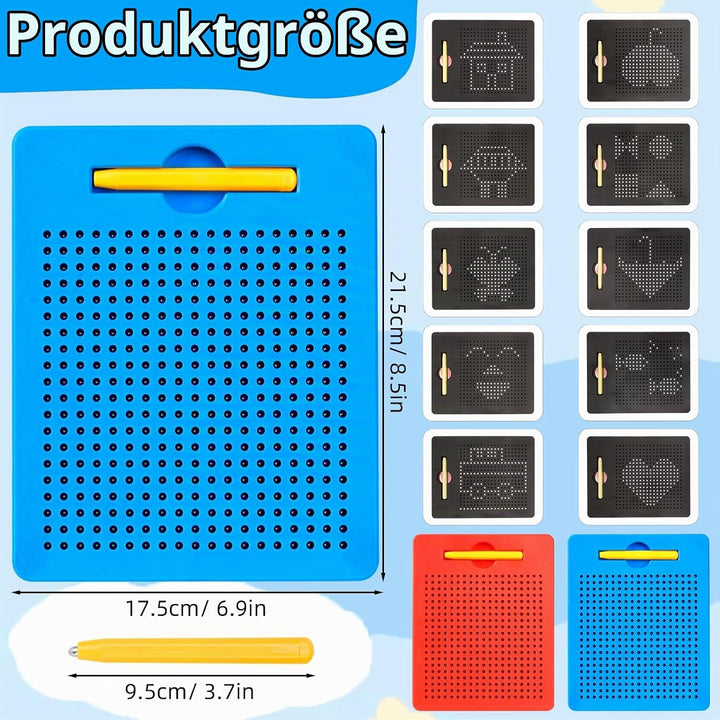 SUPRBIRD 2 Stück Magnetische Zeichenbretter Stahlkugel Kritzel Tafel mit Stift, Magnet Zeichenblock