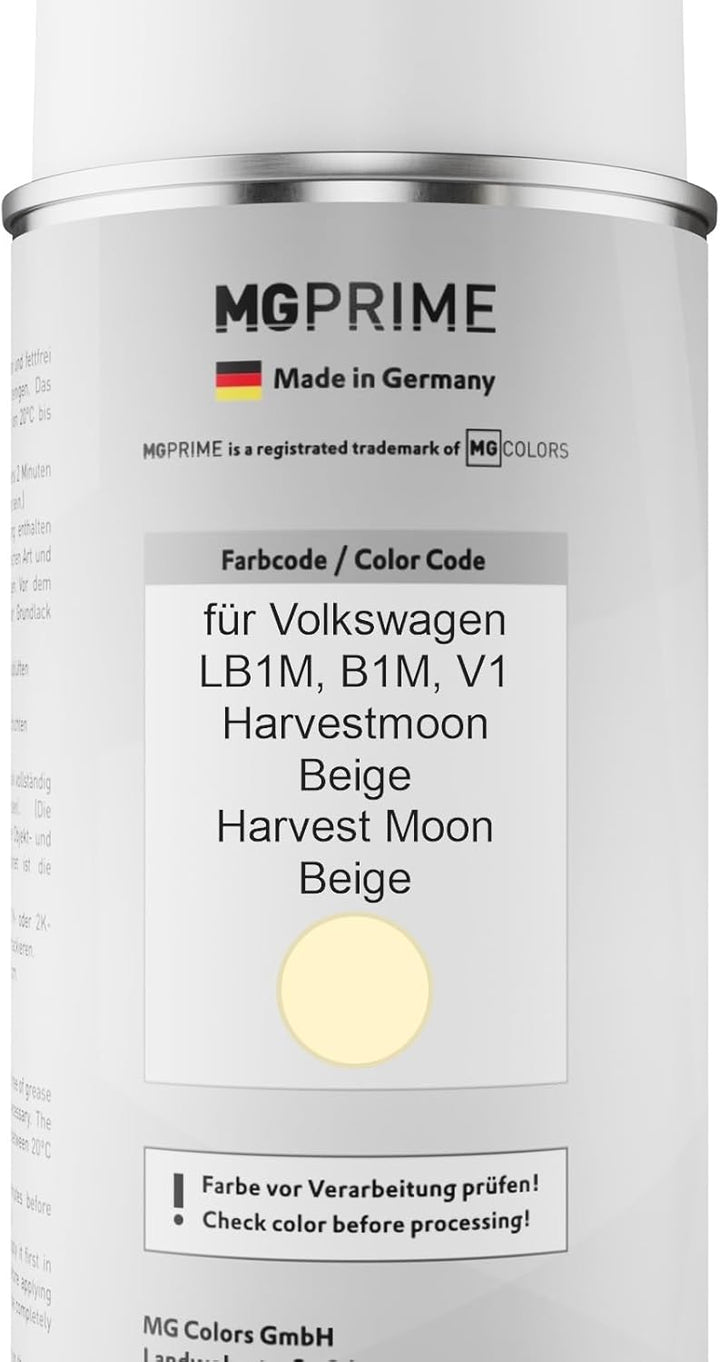 MG PRIME Autolack Sprühdosen Set für Volkswagen VW LB1M / B1M / V1 Harvestmoon Beige/Harvest Moon Be