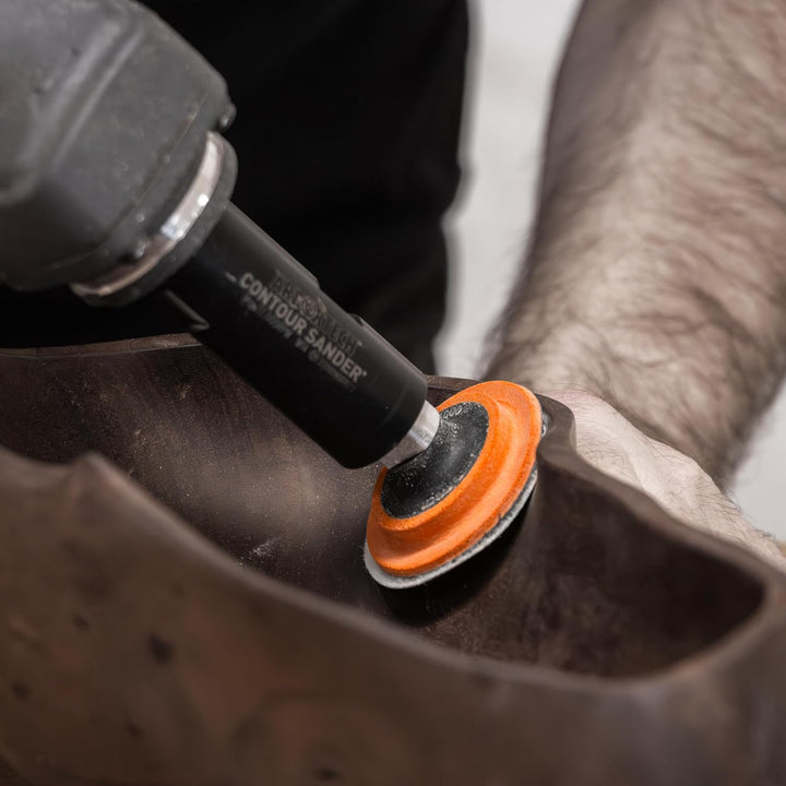 ARBORTECH Contour Sander | Ø 50 mm Mini Exzenterschleifer Aufsatz für Winkelschleifer zur Holzbearbe