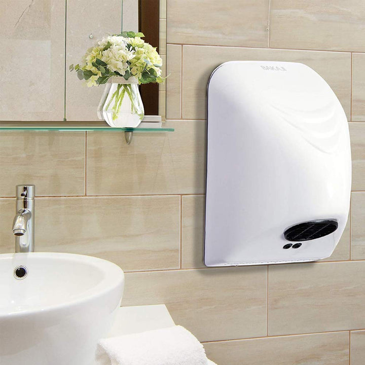 Bakaji Secador de Manos Eléctrico Automático secador de Aire Caliente de Pared - Baño Rápido con Sen