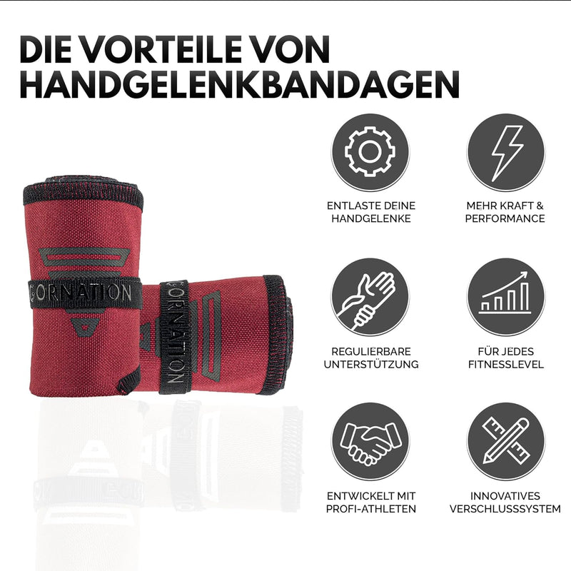 GORNATION Handgelenk-Bandagen, Performance Wrist Wraps für Fitness, Calisthenics & Kraftsport, Banda