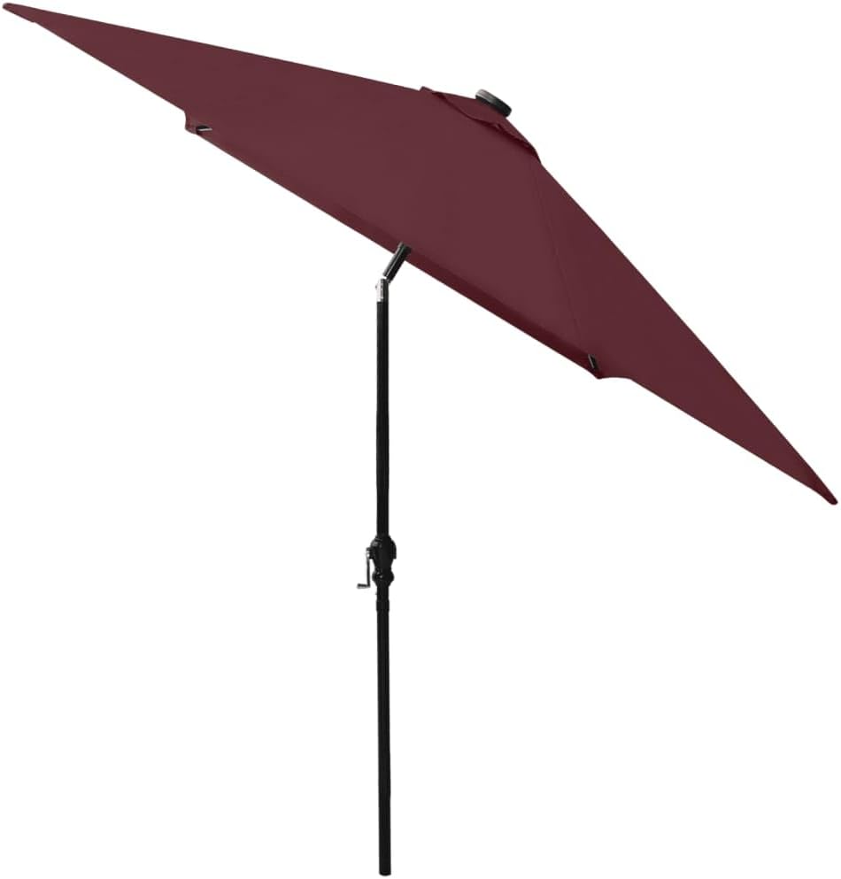 vidaXL Sonnenschirm mit LEDs Stahl-Mast Ampelschirm Gartenschirm Marktschirm Strandschirm Schirm Kur