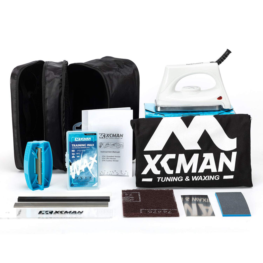 XCMAN Komplettes Ski Snowboard Tuning und Waxing Kit mit Wachseisen, Universalwachs, Kantenstimmer,