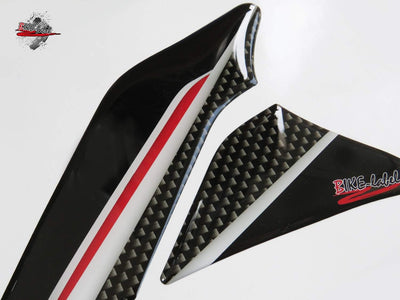 BIKE-label Seitentank Tankpad Carbon Stripes Rot kompatibel für Kawasaki 800143