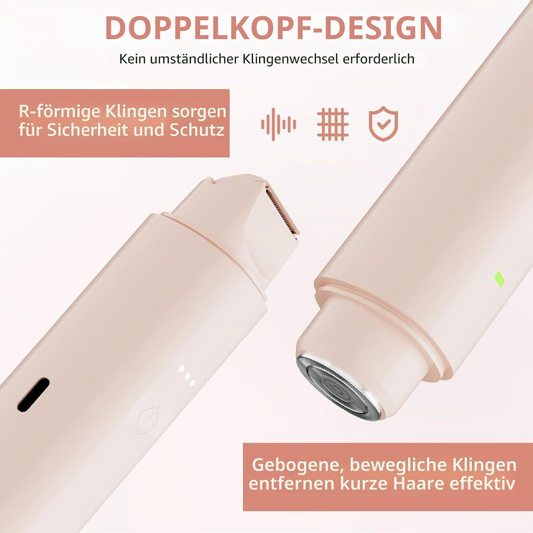 2026 Neu Intimrasierer für Frauen,2-in-1 Doppelkopf elektrischer rasierer damen,Wiederaufladbar wass
